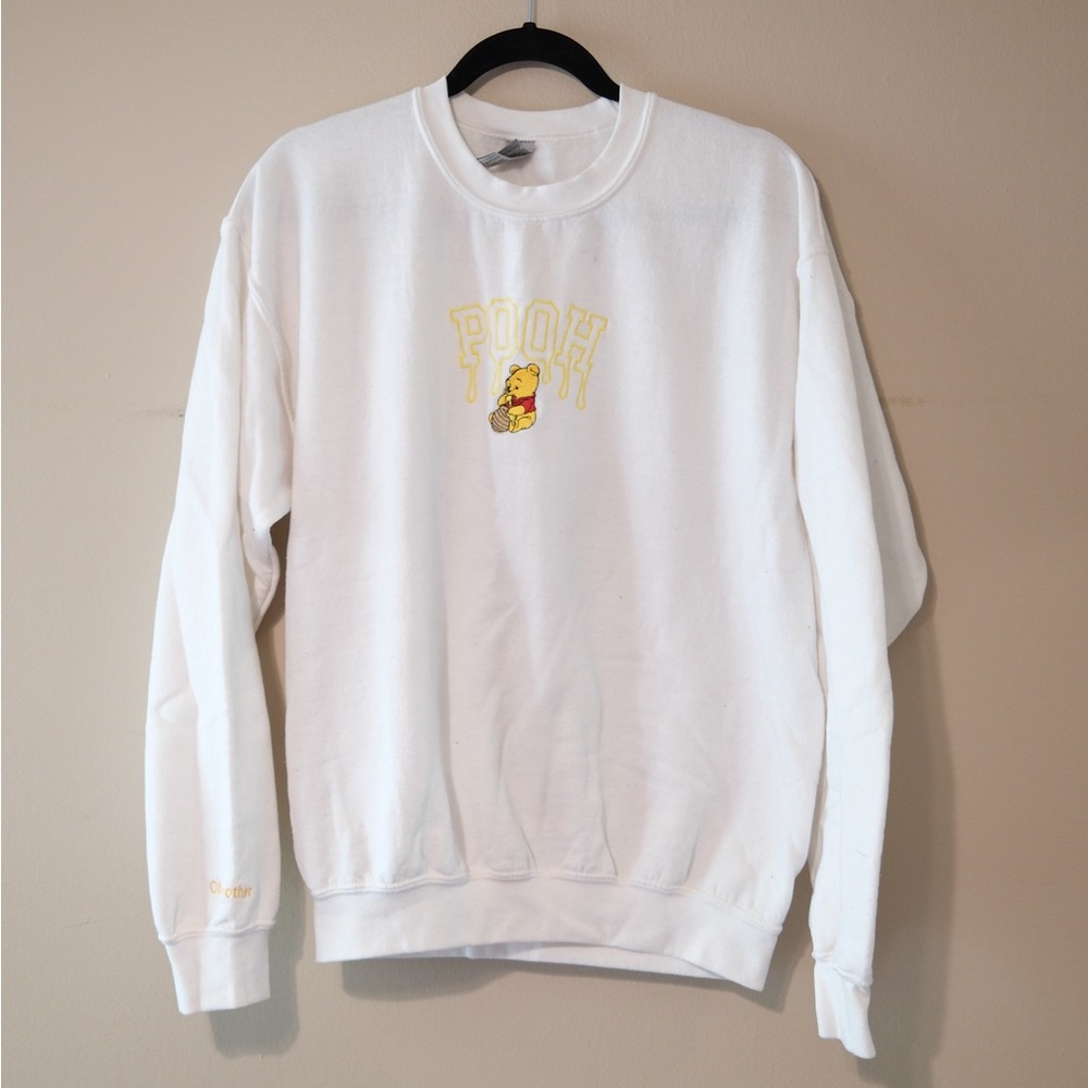White Crewneck Sweater with Ribbed Details